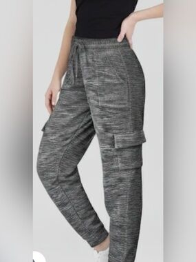 REFLEX Cargo pocket sweatpants elastic waistband drawstring joggers gray size XL